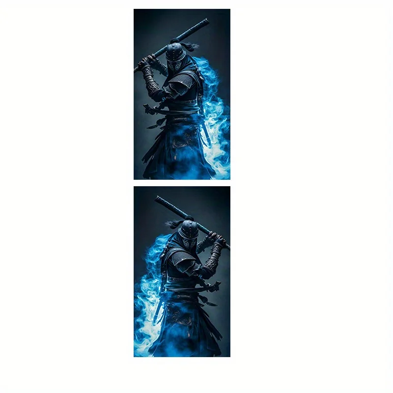 2-Piece Blue Ninja Killer Car Pillar Sticker - Waterproof and Scratch Resistant, Suitable for All Models