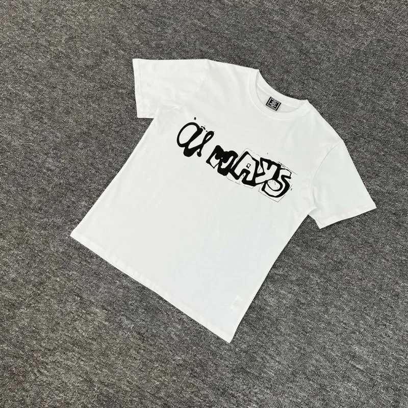 Men's Women's Casual Loose Fit Multi Purpose Daily ADWYSD T-Shirt White Cotton High-Quality Short Sleeve
