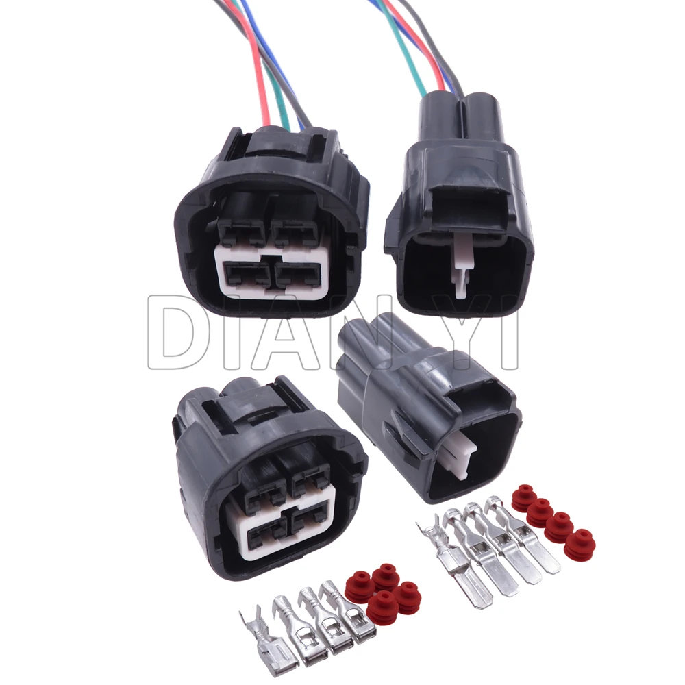 

1 Set 4 Way Starter Auto Wire Cable Connector 7282-7043-30 7283-7043-30 MG641744-5 Car Fan Waterproof Wiring Socket with Cables