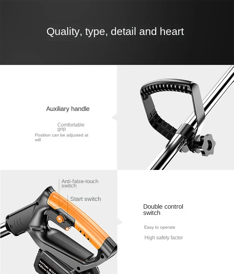 Professional Grade New Handheld Lawn Mower Lithium Ion Cordless Garden Tool 173cc Industrial powered Professional Trimmer