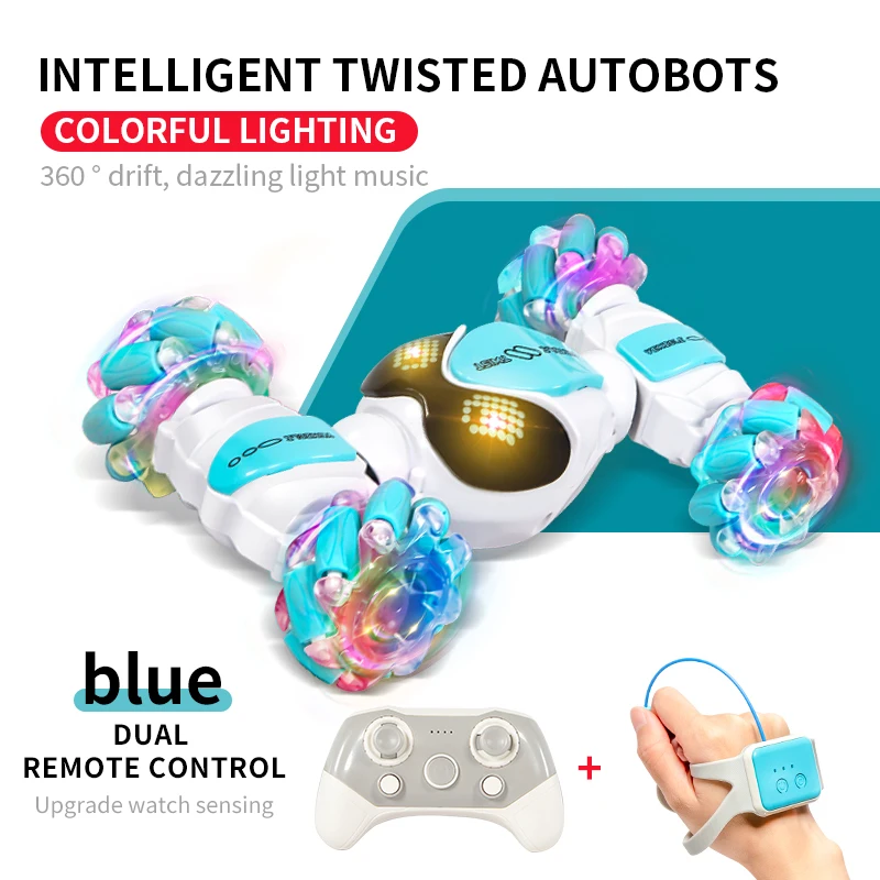 New gesture induction music twist car 4WD 2.4G with gesture induction, 360° stunt drift, light remote control car toys and gifts