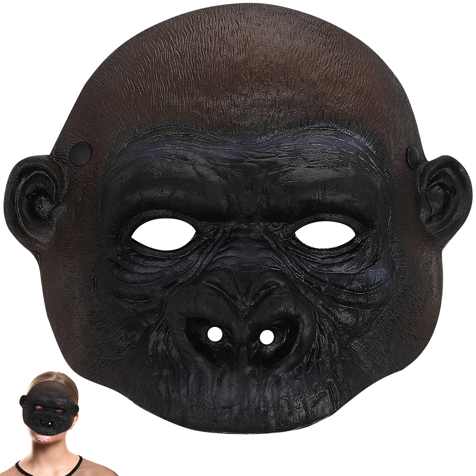 Monkey Mask Funny Adult Animal Masquerade Headgear Party Prop Halloween Costume Scary Orangutan Full Face Cover For Men