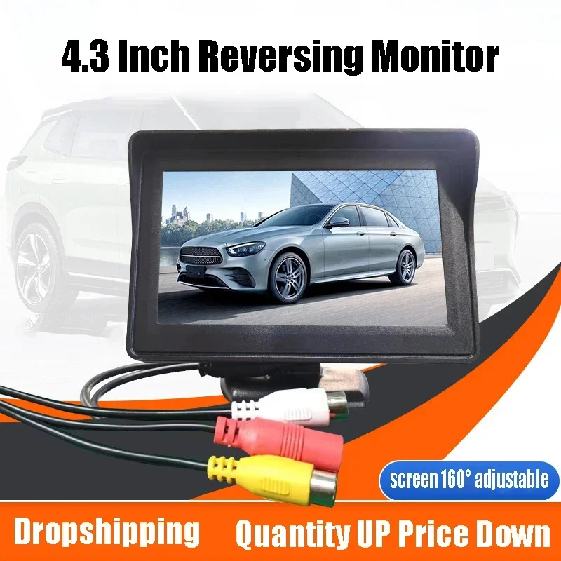 AV TFT LCD 4.3inch Car Rearview Monitor Rear View Camera Reverse Image Display Screen 480 Pixel 9-36V CVBS PAL/NTSC Universal