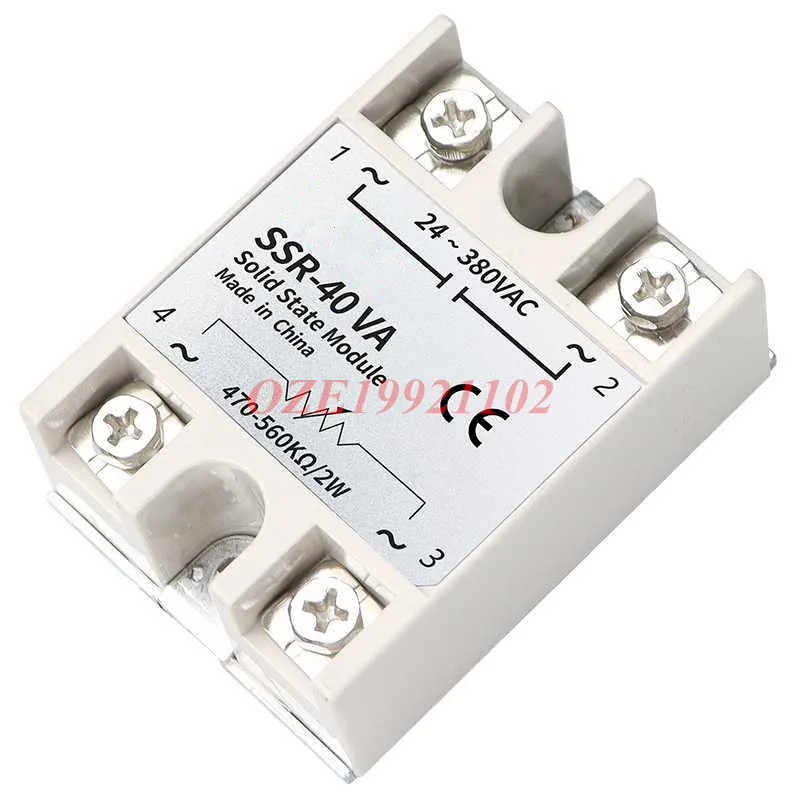 1PC Solid State Relay Module 10A/25A/40A/50A/60A/75A/80A/100A AC-AC DC-DC VA Type for Temprature control 5-60VDC 24-380V Output