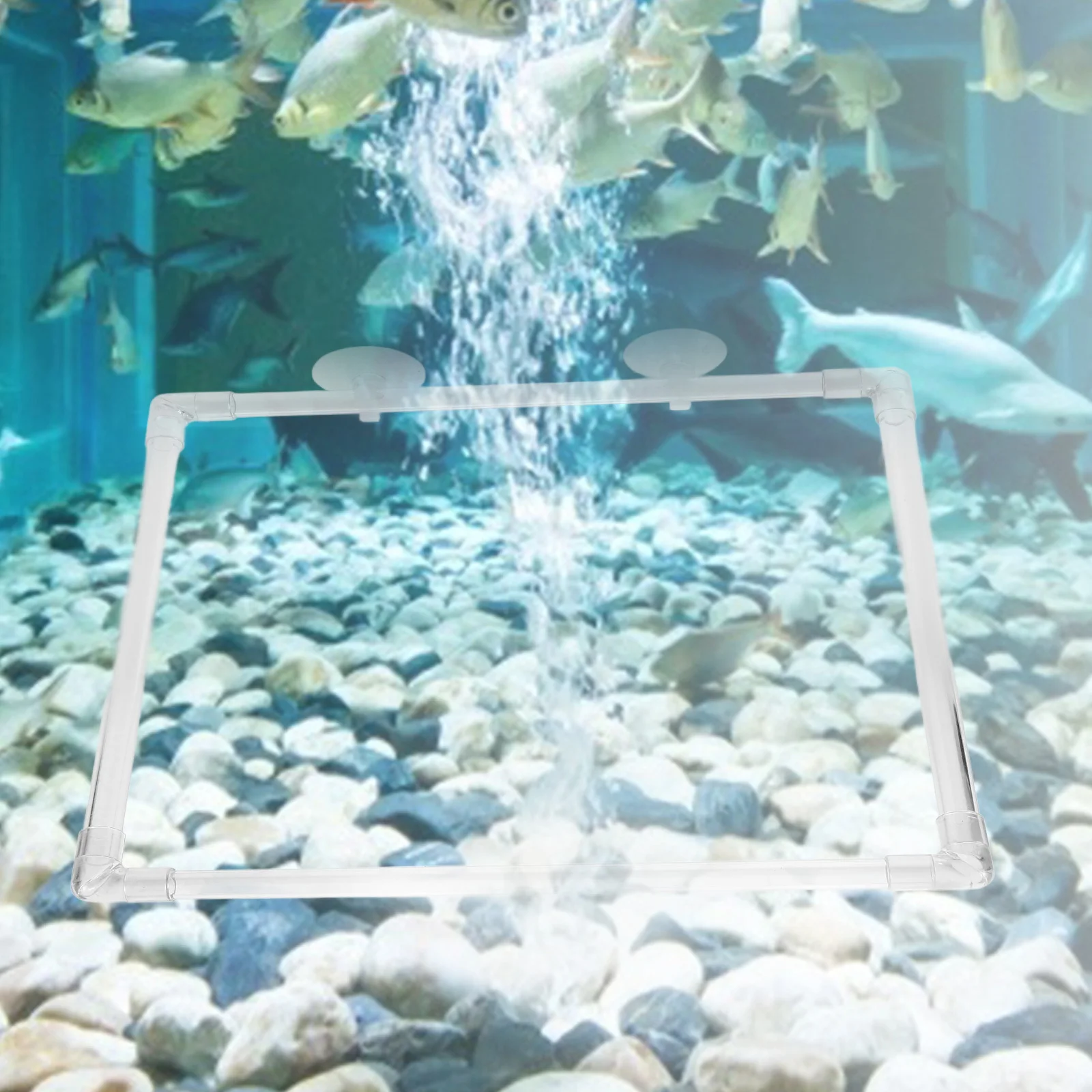 

Fish Feeding Ring Acrylic Square Frame Suction Cup Aquarium Floating Plant Barrier Fish Tank Feeding Tool Waste-Reducing Feeder