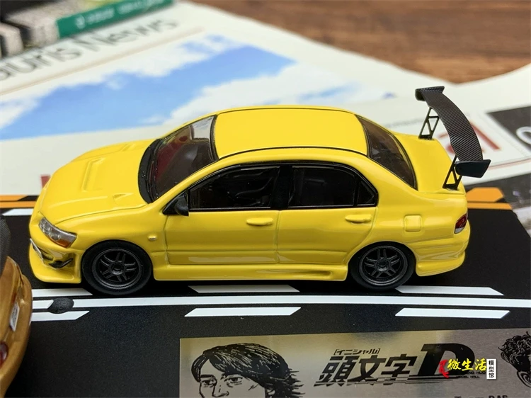 Newly Stocks Hi Story Modeler 1:64 Double Car Set Version Mazda Roadster Orange And Lancer EVO VII Yellow Color In 2024