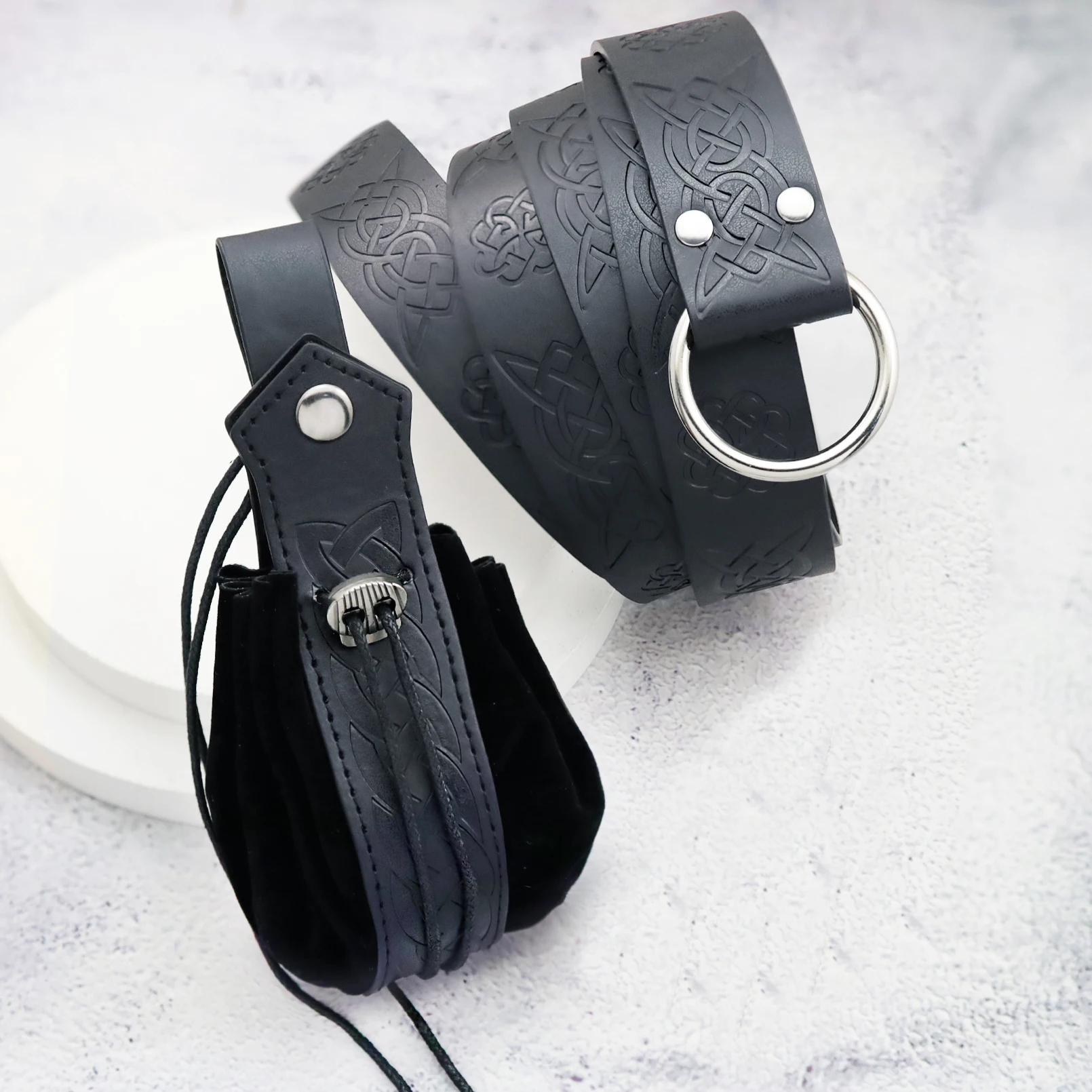 Conjunto de acessórios para fantasia de Halloween, cinto de cavaleiro medieval renascentista, viking, vintage, adereços de cosplay, cinto de couro para homens