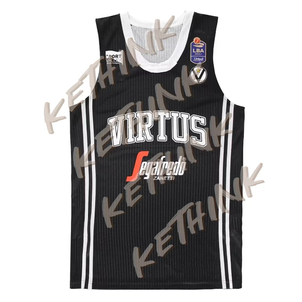 

НОВОЕ ПРИБЫТИЕ 24/25 VIRTUS BOLOGNA BLACK LEAGUE Домашние баскетбольные майки с 3D принтом для взрослых/детей LBA Дышащие футболки