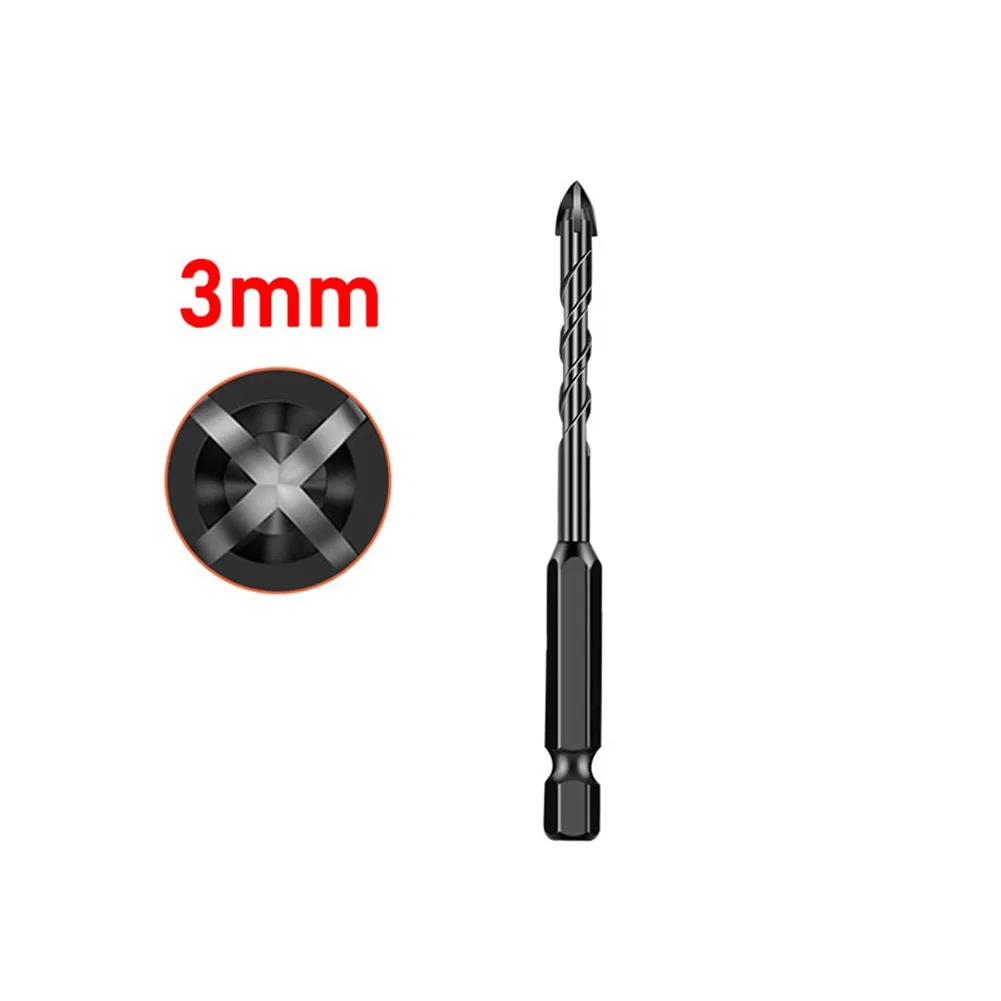 Kits Drill Bit Shank Spiral Triangle Four-Blade Glass Groove Hexagonal Perforated Attachment Cement Components