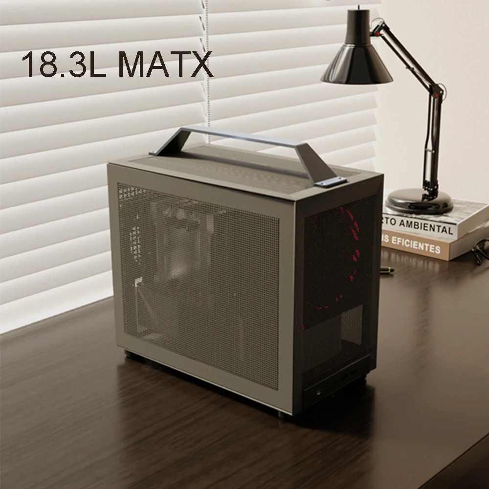 MATX PC 케이스 게이머 캐비닛 케이스, PC DIY 게이밍 컴퓨터 케이스, PC 캐비닛 휴대용 케이스, 방진 메쉬 데스크탑 섀시, 18.3L 