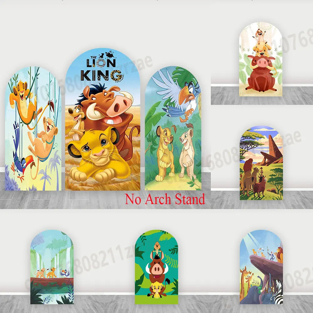 

The Lion King Arch Backdrop Cute Simba Banner Covers for Baby Shower Poster Kids' Birthday Party Backgrounds Cartoon Decorations