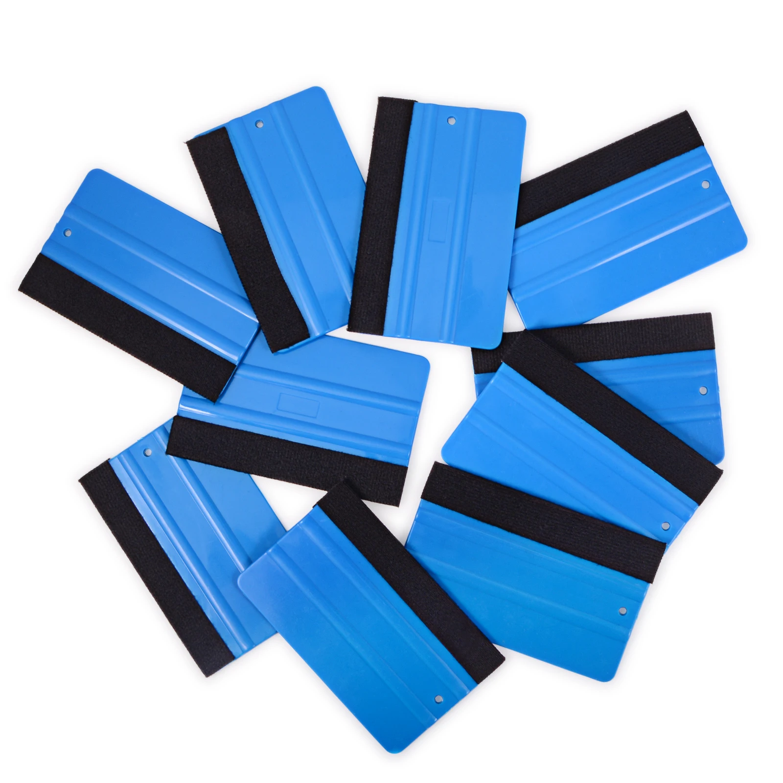 10pcs Vinyl Car Wrap Felt Edge Squeegee Carbon Fiber Film Stickers Install Hard/Soft PP Scraper 13cm Window Tint Tools Cleaner