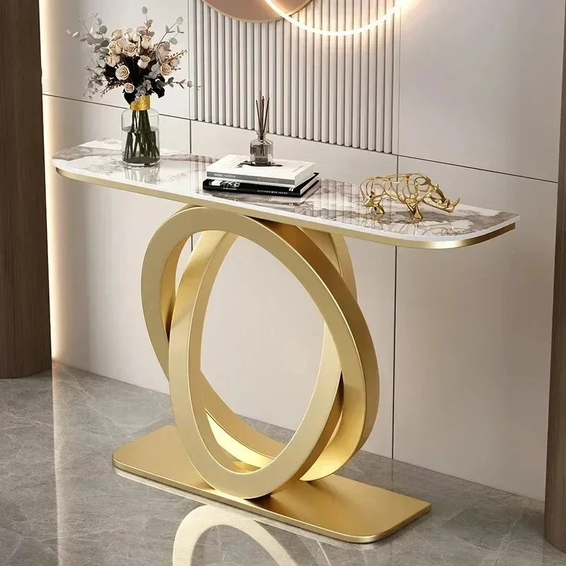 Luxury Iron Console Table Italian Semi-circular Entrance Cabinet Tables Home Furniture Creative Corridor Entryway Table