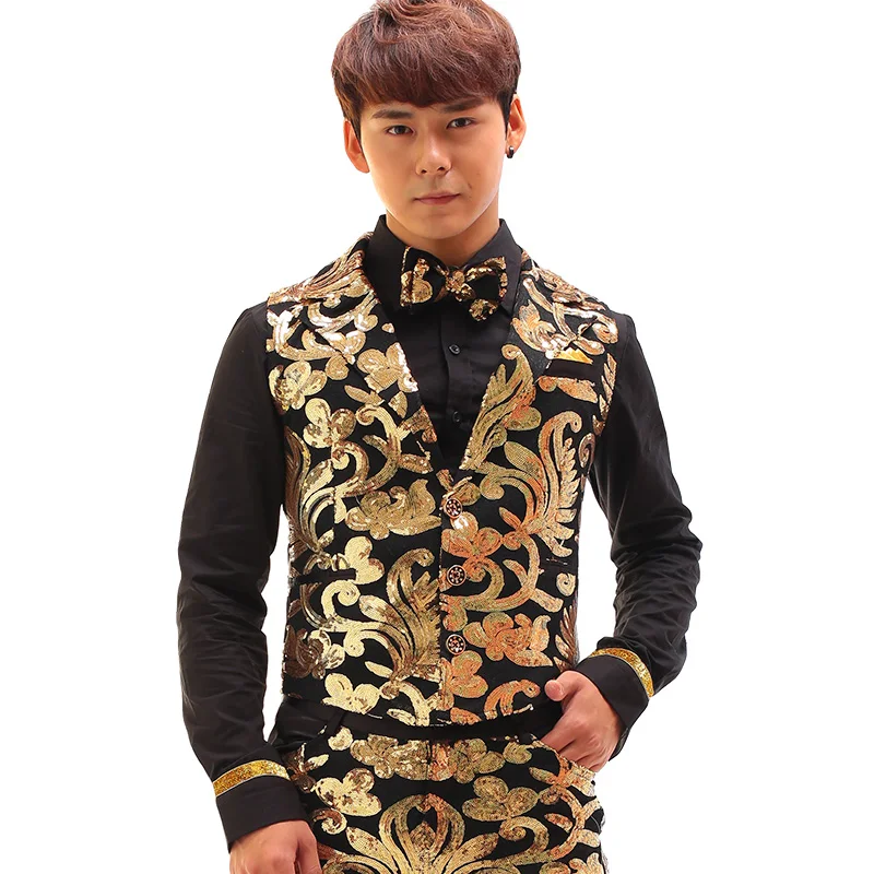 Man Clothes Set Three-piece Costumes Male Singers Trendy Men Clothing Suits Wedding Personality Men's Formal Dresses