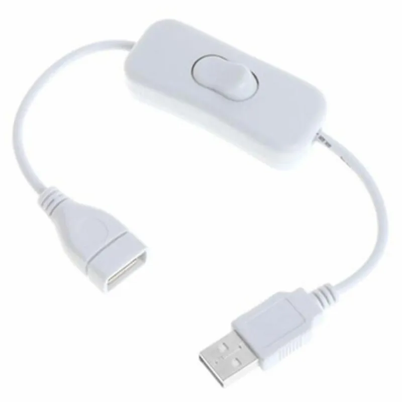 28cm USB Cable Black/white With Switch ON/OFF Cable Extension Toggle for  Lamp USB Fan Power Supply Line Durable Adapter B5