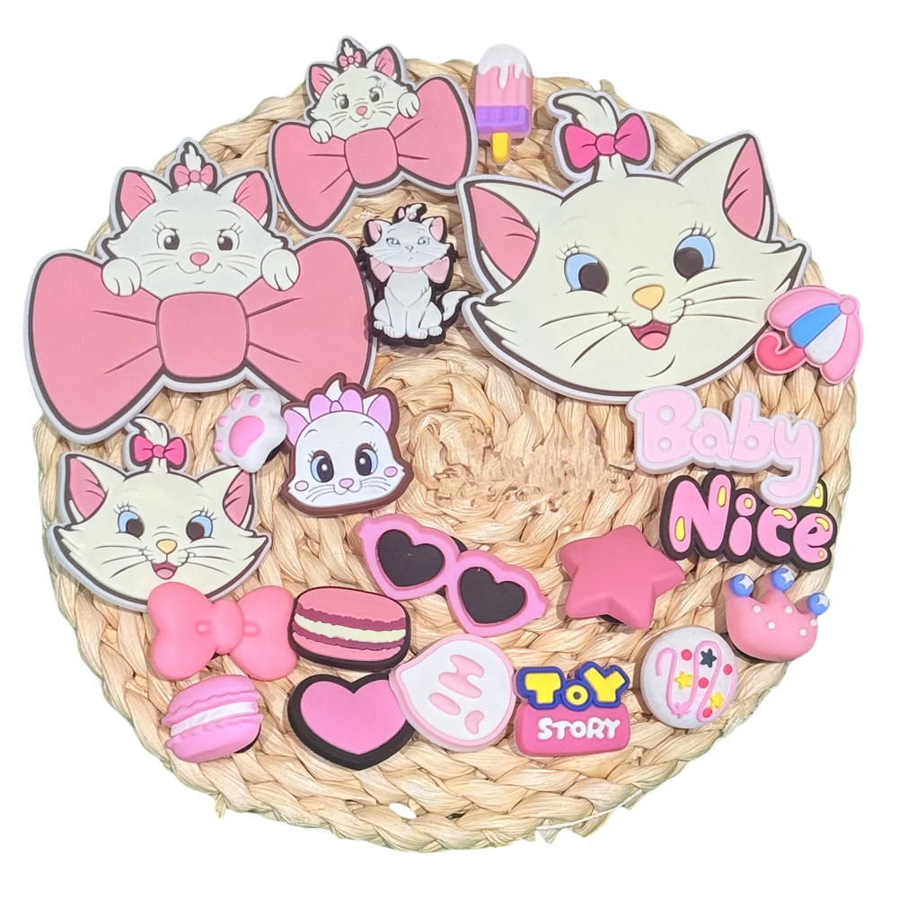 

1-21 шт. красивый зонтик Marie Cat с пряжкой для обуви, подвески Miniso, сандалии из ПВХ с героями мультфильмов, украшение для детей, праздничный подарок