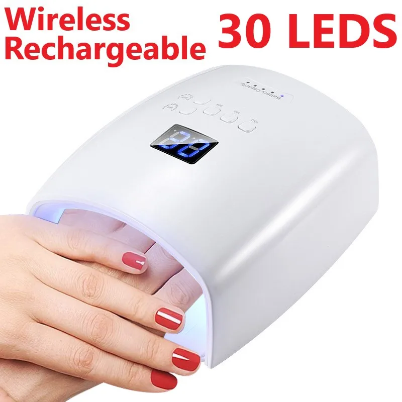 

Built-in Battery Rechargeable Nail UV Lamp Wireless Gel Polish Dryer S10 Pedicure Manicure Light Professional LED Nail Lamp