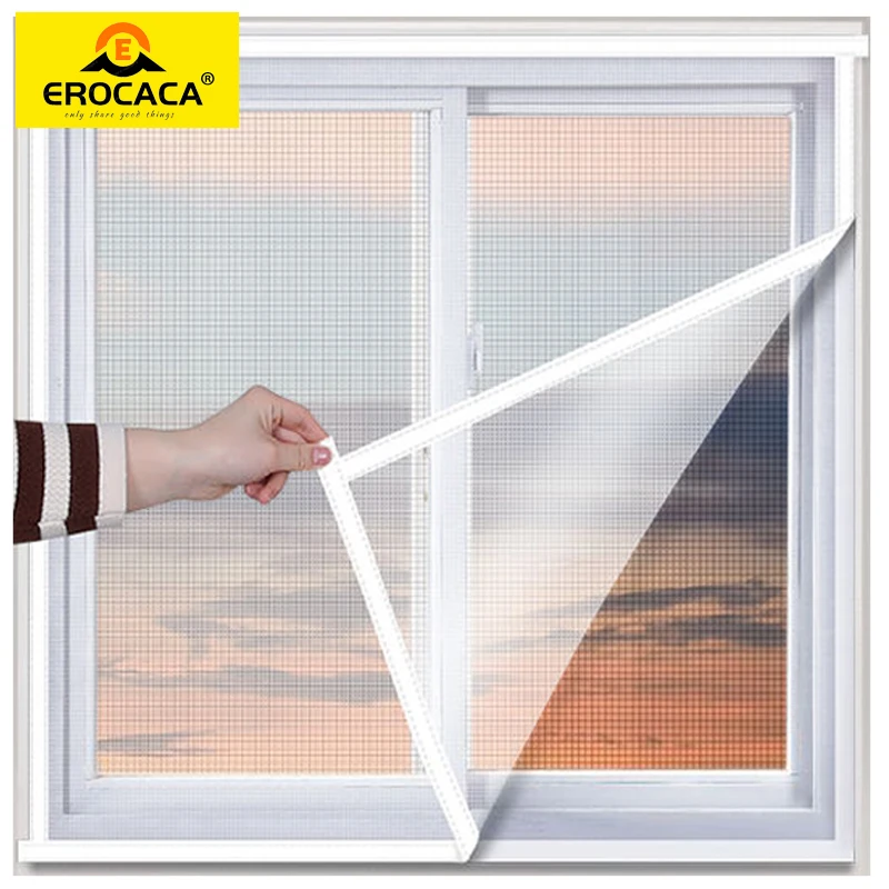 EROCACA Weiße Moskitonetze für Fenster, Anti-Mücken-Fenstergitter, Mesh Anti Insect Air Tulle Unsichtbare Fiberglas-Mücken