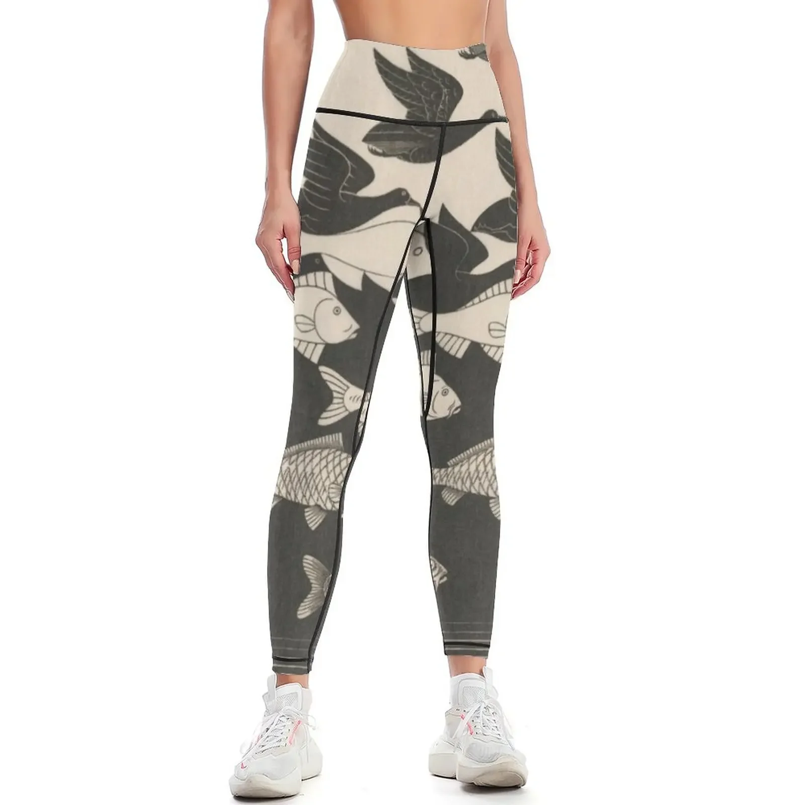 

Escher - Sky and water I Leggings Fitness clothing jogging pants gym wear Tight fitting woman Womens Leggings