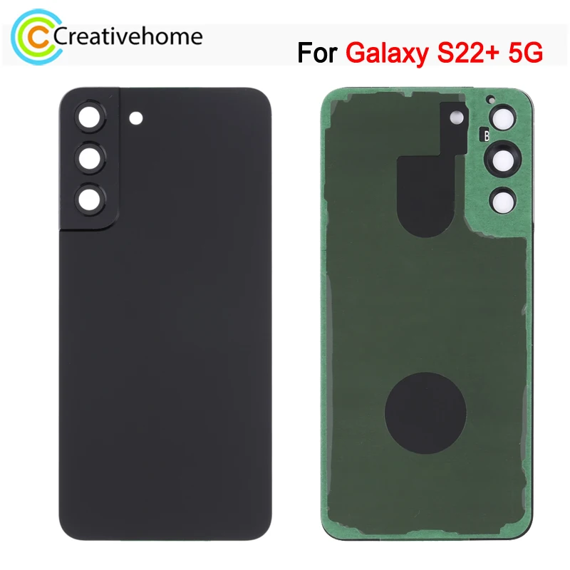 

Задняя крышка аккумулятора для Samsung Galaxy S22 Plus 5G, задняя крышка телефона с рамкой для объектива камеры, запасные части для ремонта