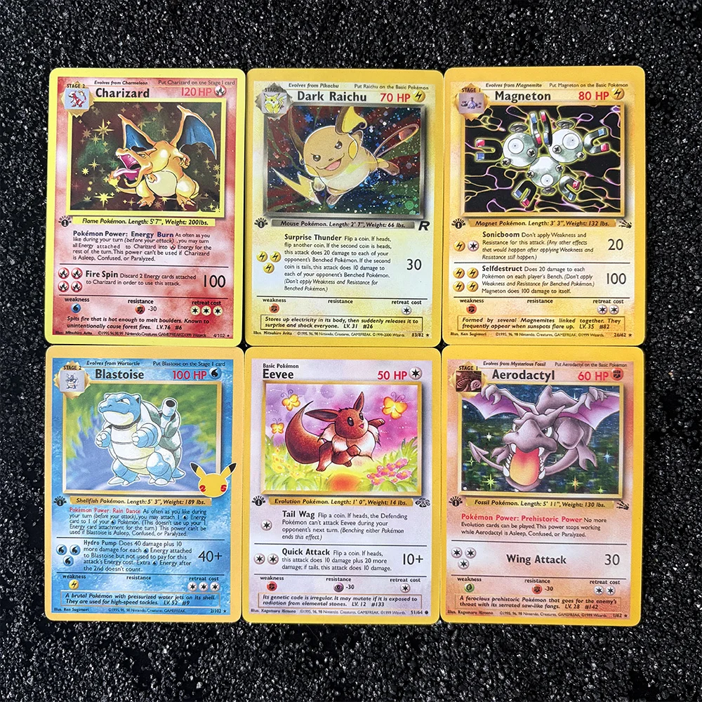 Tarjeta Coleccionable Individual de PTCG, Charizard, Eevee, Blastoise, Meganium, Tarjeta de Anime, Tarjeta Coleccionable de Alta Calidad, Réplica de Tarjeta de Juguete
