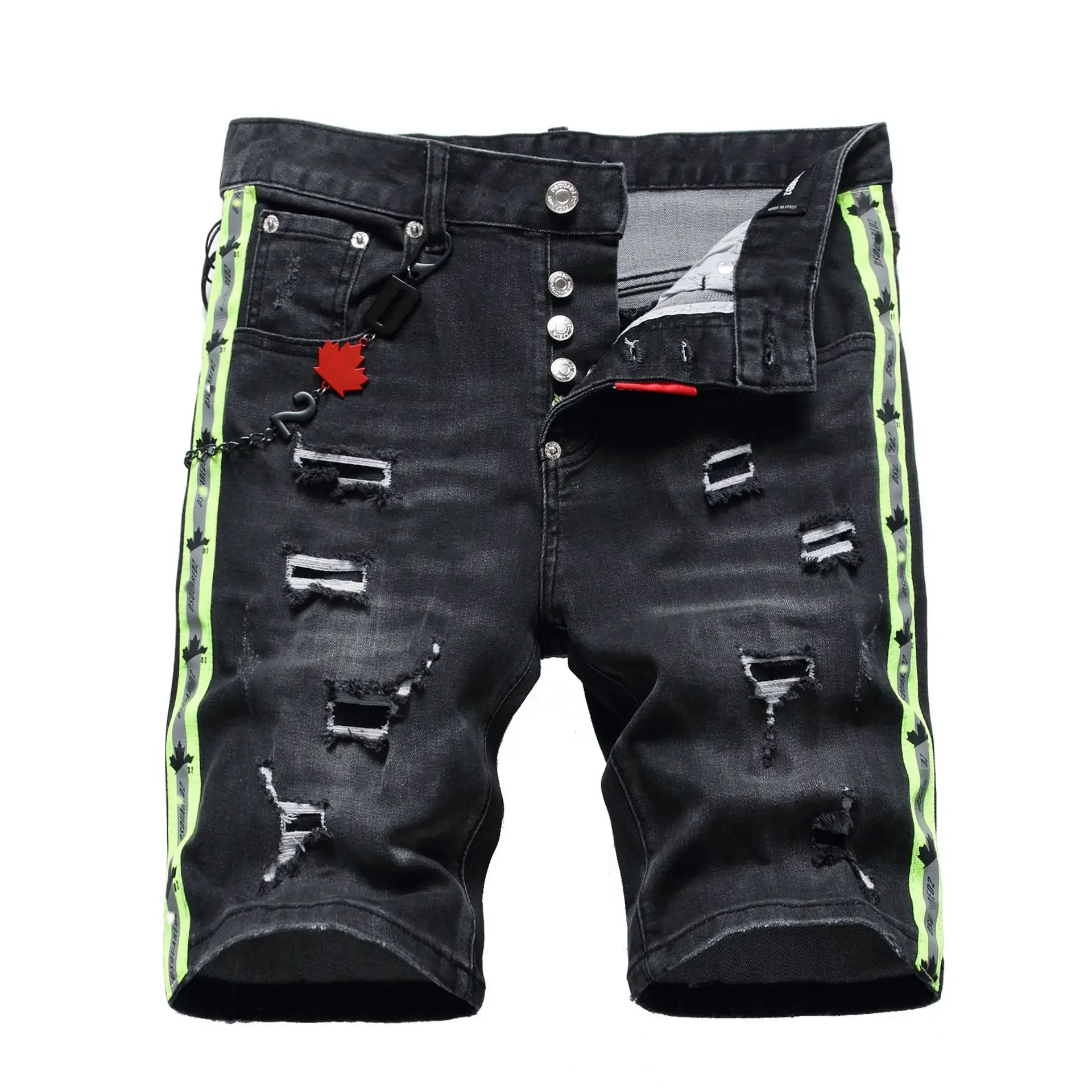 2024 Mens Ripped Jeans Luxury Brands Male Street Slim Fit Jeans Quality Summer Classic Denim Shorts Men Black Jeans Size 60