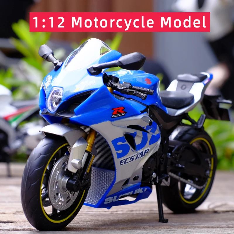 

Модель мотоцикла UNI 1/12 Suzuki Gsx R1000R L7 из сплава под давлением, модель спортивного мотоцикла, работоспособная игрушка-поглотитель для детей, подарки, коллекция игрушек