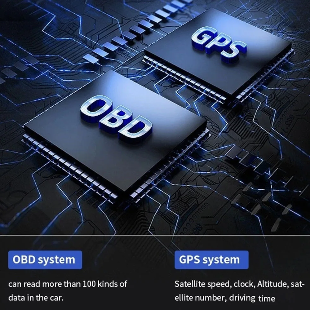 WYING T812 OBD2 HUD Car GPS Speed Odometer Multifunction Automatic Error Code Alarm Projector Smart LCD Head-Up Display