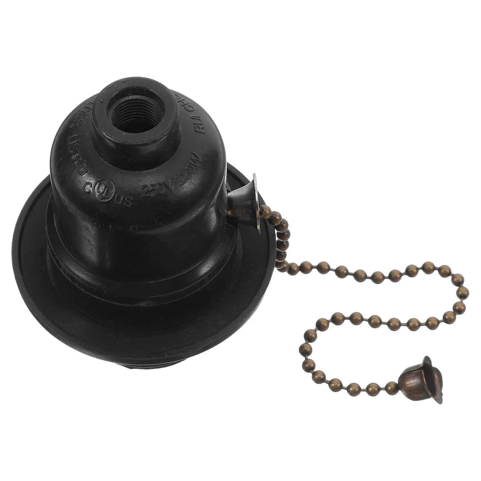 

E26 Vintage Pull Chain Lamp Socket Black Bakelite Metal Pull Switch Table Floor Lamp Holder Socket Bathroom Light Cord Pulls