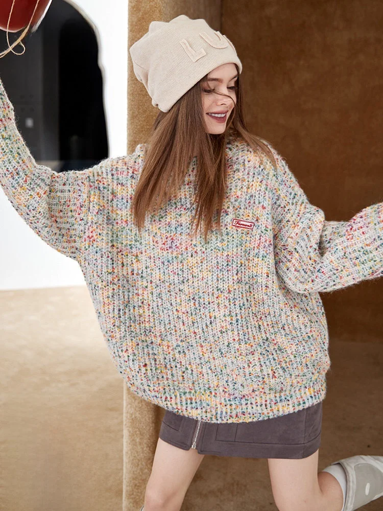 

Женский свитер большого размера Sweet Sle Elf Sa Fairy's ket Imagery Song Long Sve round Ne Мягкий уютный топ для маленьких фигур...