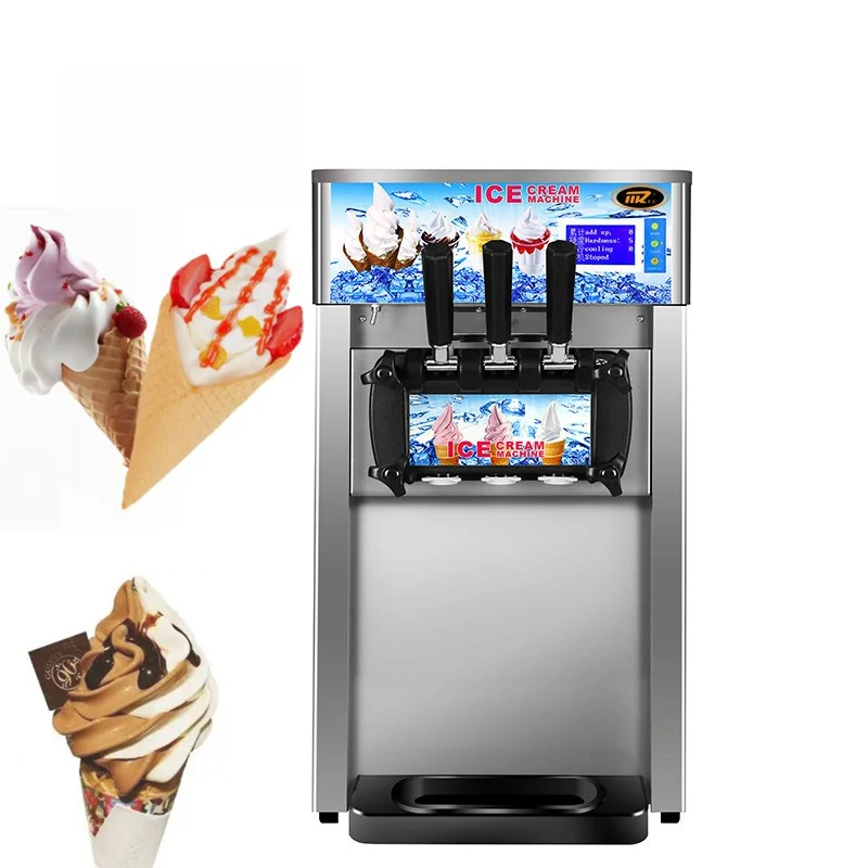 Summer Hot selling Three-color Soft Ice Cream Machine Desktop Commercial Ice Cream Making Machine Vending Machine