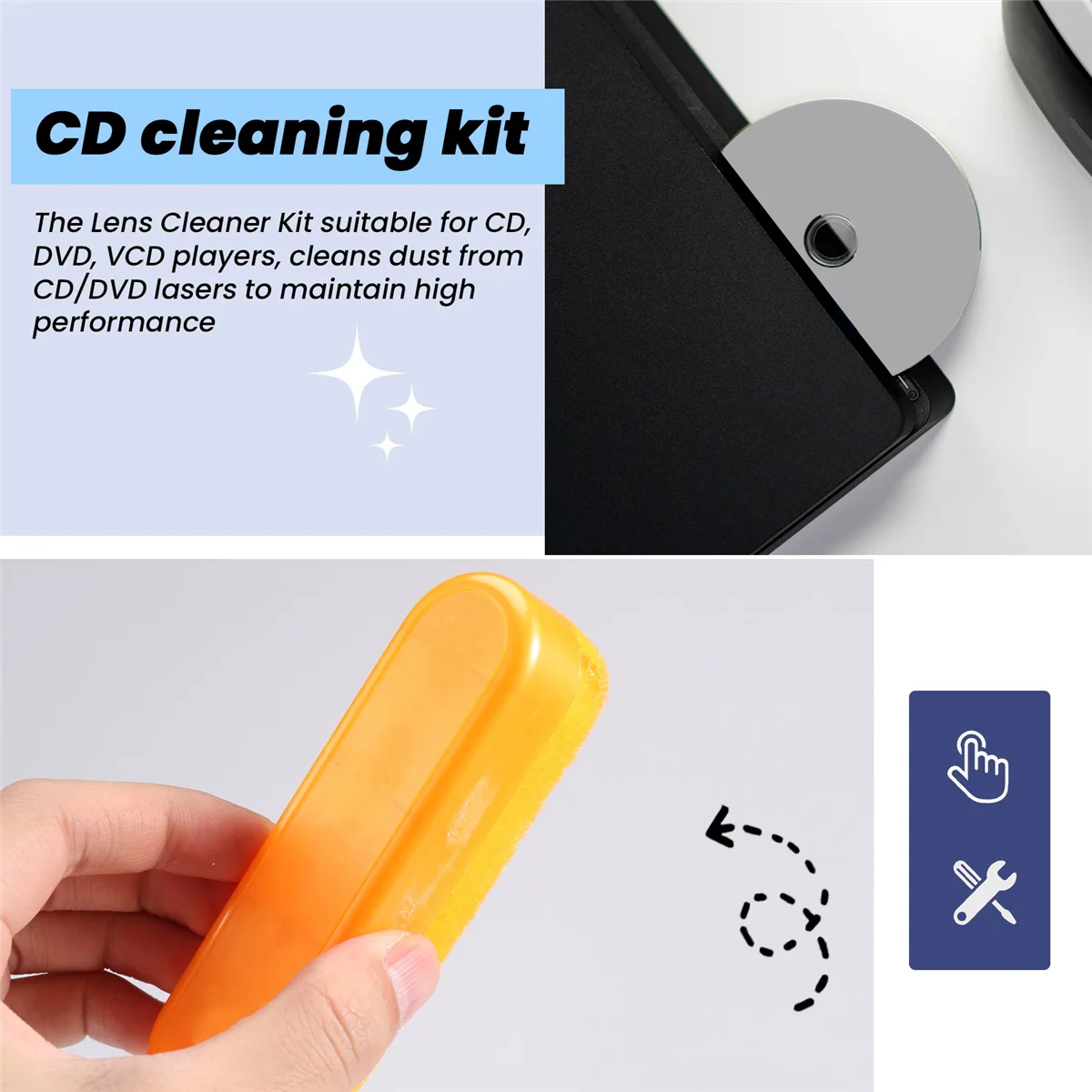 FLLF 4 in 1 CD DVD Rom Player Maintenance Lens Cleaning Kit