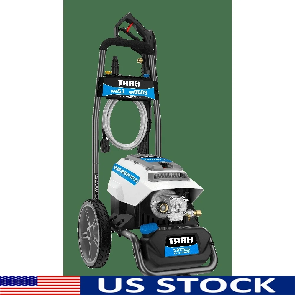 

2000PSI Electric Pressure Washer 1.2GPM 13Amp Motor 3 Quick Connect Nozzles Turbo Soap Durable Frame 25ft Hose 35ft Cord