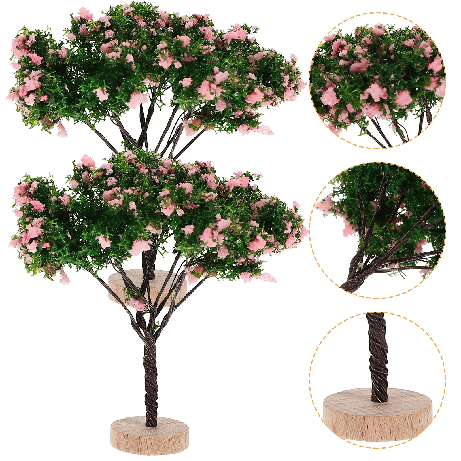 

2Pcs Miniature Landscape Trees Exquisite Bright Color Sand Table Decoration Mini Street Trees Ornament for Christmas Holiday