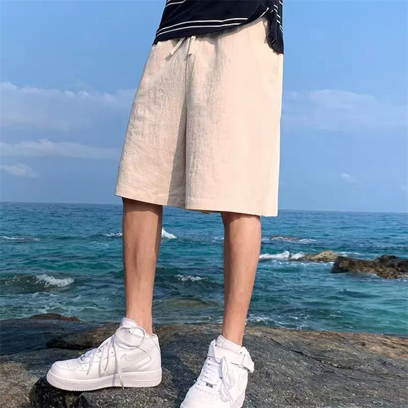 Summer Men Casual Loose Shorts Cotton Linen Half Pants Slim Running Sport Men's High Quality Shorts streetwear Plus Size M-8XL