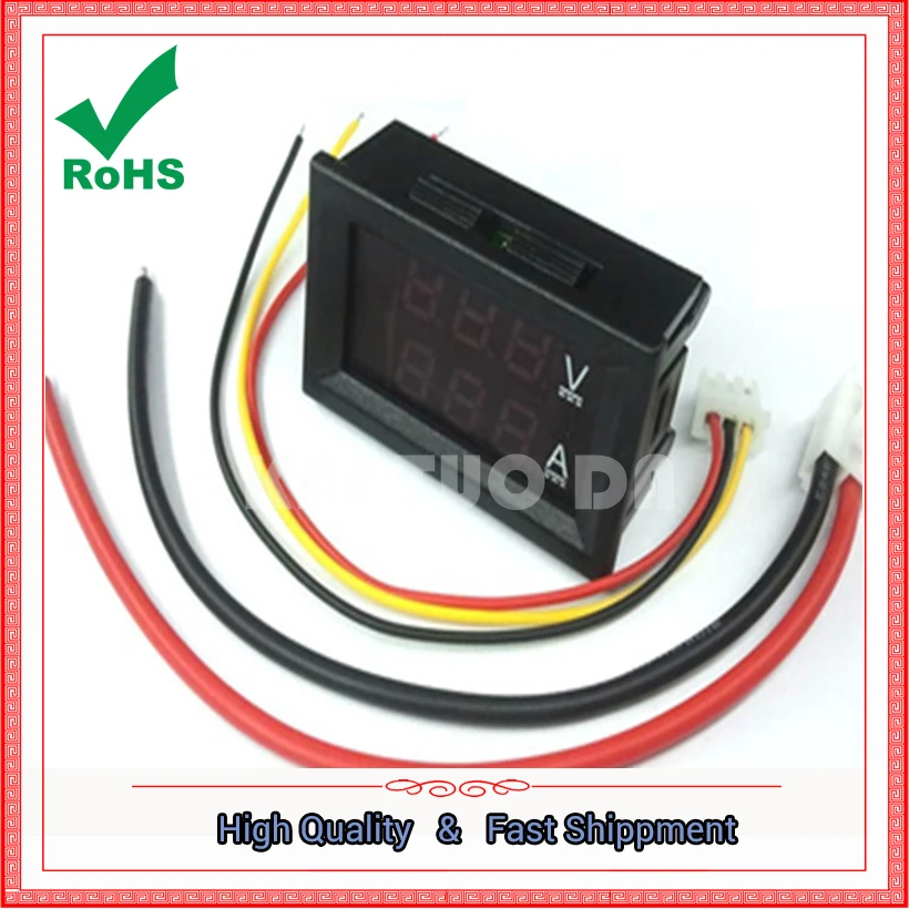 DC7-100V 100A LED DC Dual Display Digital Voltage Current Meter Head Electric Vehicle