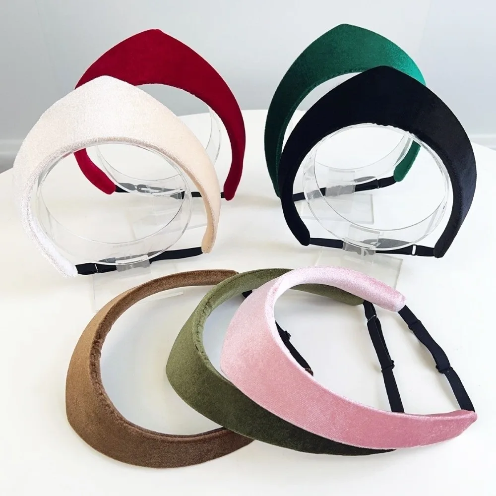 Elegant Velvet Crown Headband Unique Multiple Colors Smooth Texture Headwear Retro Style Soft Fabric European Hairband