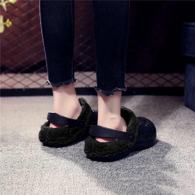 Winter Men Women Slippers Warm Furry Slippers Couples Concise Indoor Home Cotton Shoes Casual Fluffy Slides Plush Fur Clogs 48