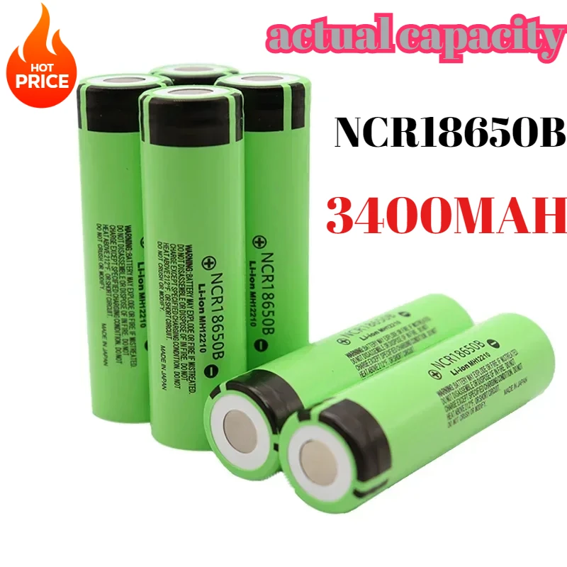 NCR18650B Actual Capacity 100% Original 18650 Battery 3.7V 3400mah Lithium Rechargeable Batteries 18650 Cells Li-ion Bateria