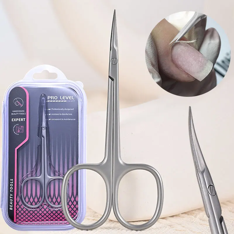 1Pcs Cuticle Scissors Sharp Curved Tip Precision Curved Blade Multi Purpose Manicure Scissors Eyebrow Scissors Beauty Tools