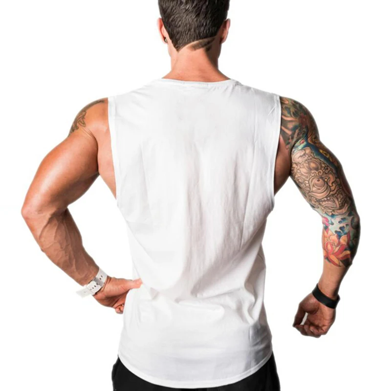 Man Summer Sleeveless Breathable Singlet Cool Gym Workout Running Fitness Bodybuilding Muscle Tank Tops Casual Sport vest Cotton
