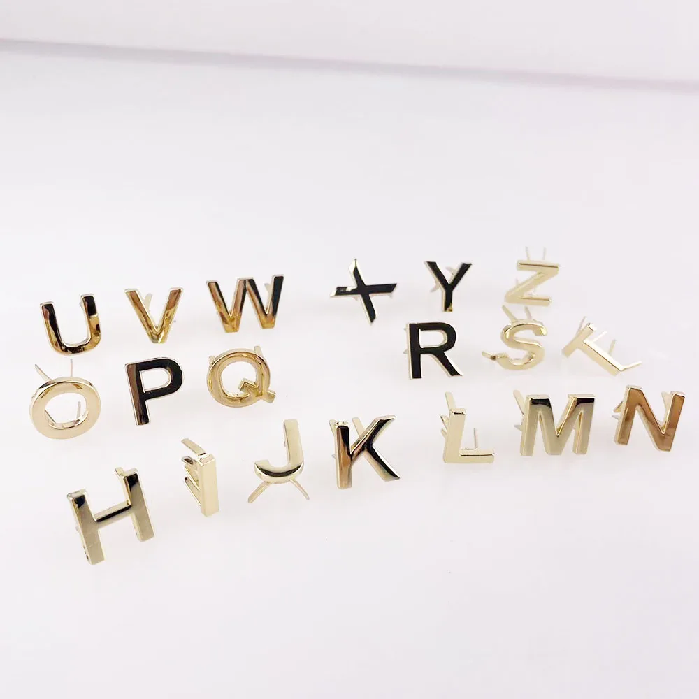 20Pcs DIY English 26 Letter Metal Rivets Claw Studs For Bags Clothes Hats Leather Decor Alphabets Claw Rivet Handmade Crafts