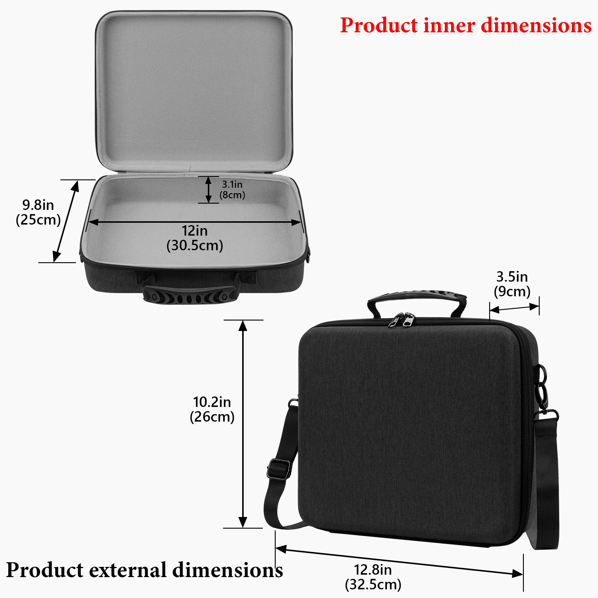 กระเป๋าใส่อินเทอร์เฟซเสียง Geekria เข้ากันได้กับ RØDE RØDECaster Duo กระเป๋าเดินทางเปลือกแข็ง EVA (สีเทาเข้ม)
