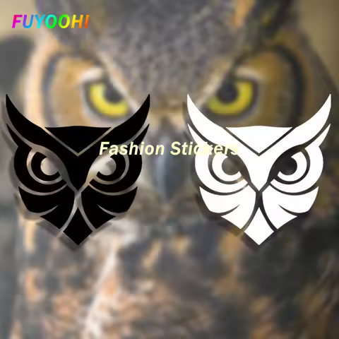 FUYOOHI Funny Stickers Owl Craft Car Stickers Sunscreen Fashion Decals Car Assessoires Motorcycle Personality Car Styling Decals