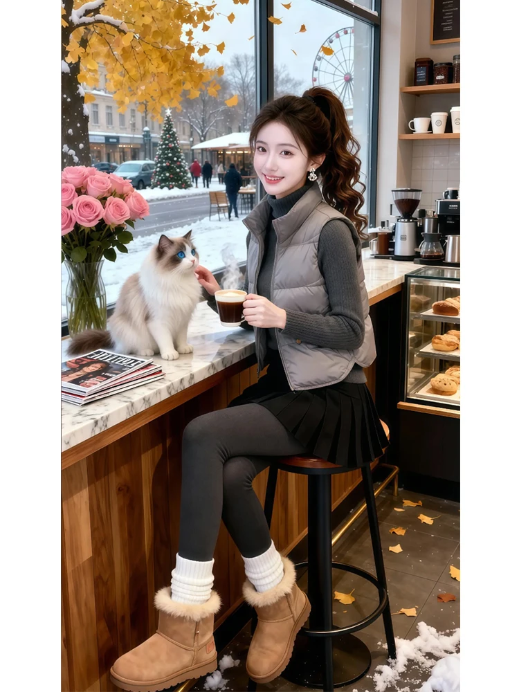 

Модный женский жилет в стиле Lazy Sle с простым воротником-стойкой, новинка зимы, модная верхняя одежда, гарантия тепла