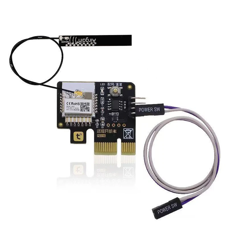 Adaptador de tarjeta de encendido de computadora remota Tuya, interruptor de control de largo alcance, control remoto de PC de escritorio PCI-e, control de voz