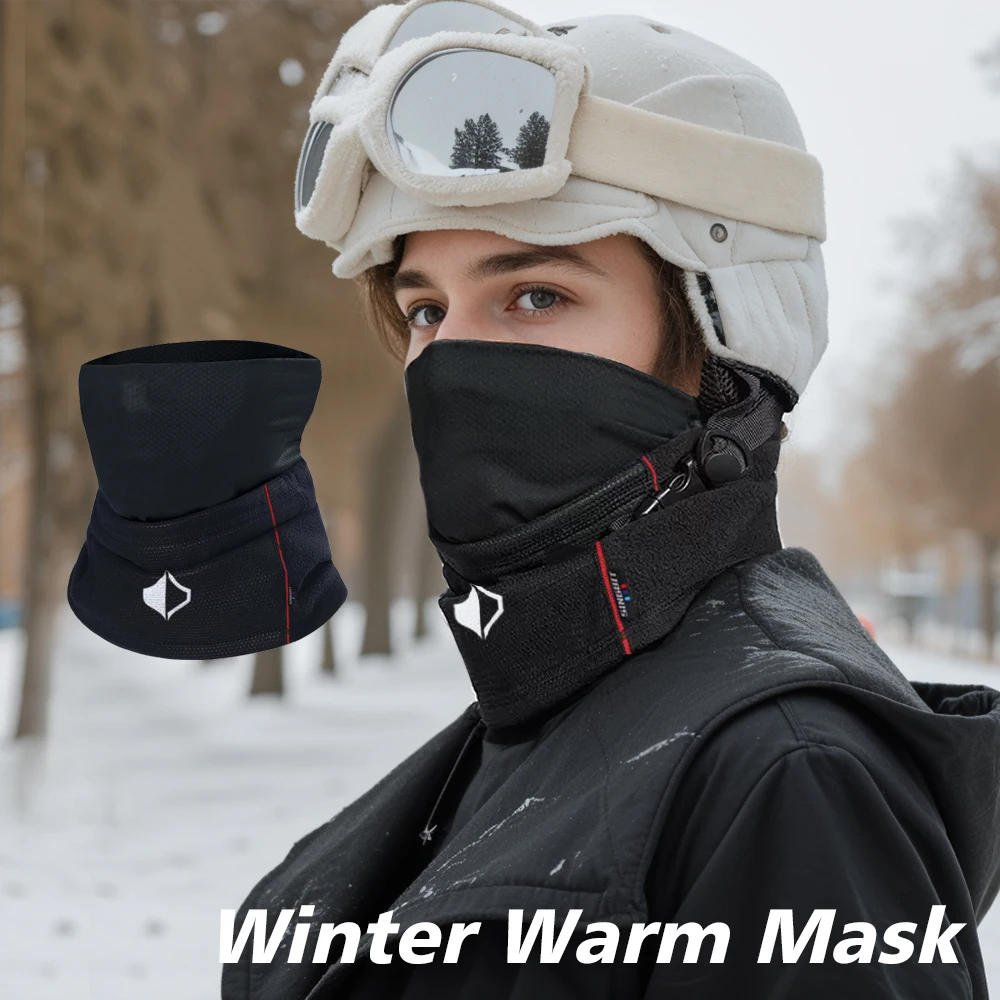 Neck Warmer Adjustable Winter Ski Mask Fleece Cold Weather Face Cover Mask Neck Gaiters Scarf for Outdoor Sports Cycling Skiing