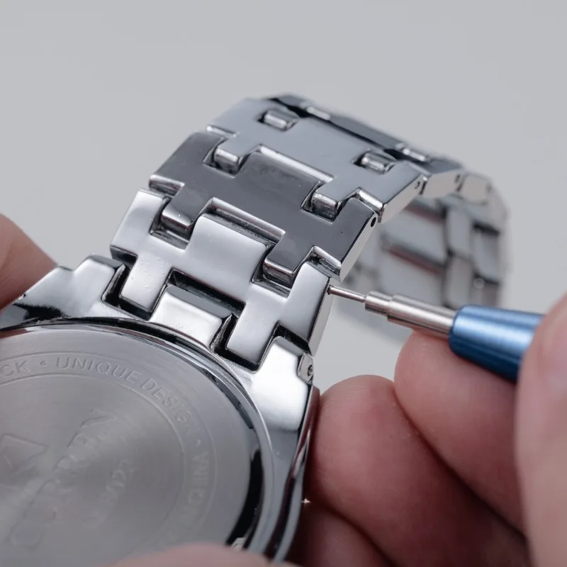 35 قطعة مجموعة مزدوجة رئيس ساعة أداة إصلاح ل حزام (استيك) ساعة الإصدار إزالة دبابيس القضبان ساعة التفكيك إصلاح أداة اليد