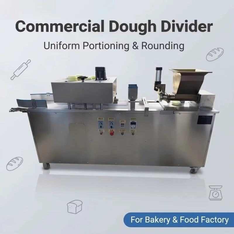 Customized Industrial  High Efficiency Automatic Dough Divider Rounder Stainless Steel Pizza Bread Bun Making Machine