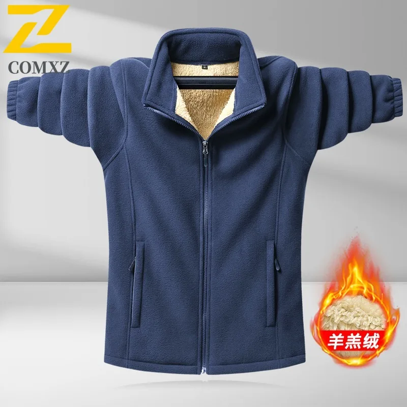 

COMXZ Men Office Jacket Classic Stand Collar Commute Thickened Warm Parka Luxury Business Casual Cold Resistant Winter Clothing